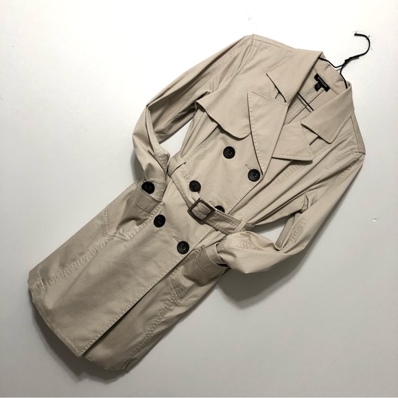 bebe Trench Coat Belted With Pockets Size Medium - Picture 5 of 10